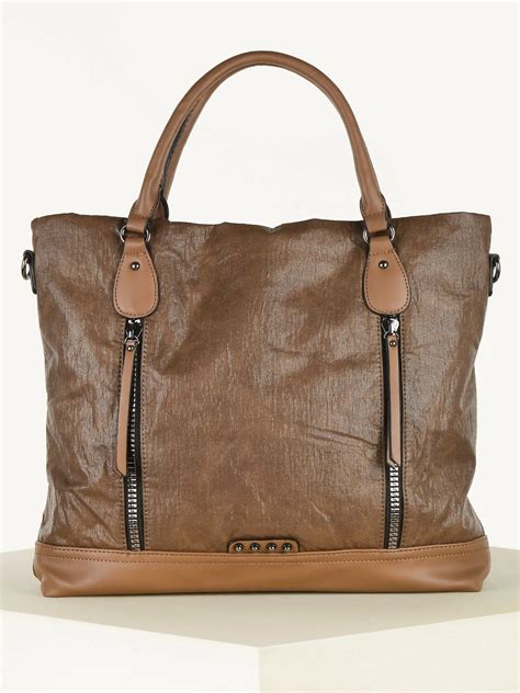 fake leather tote bag